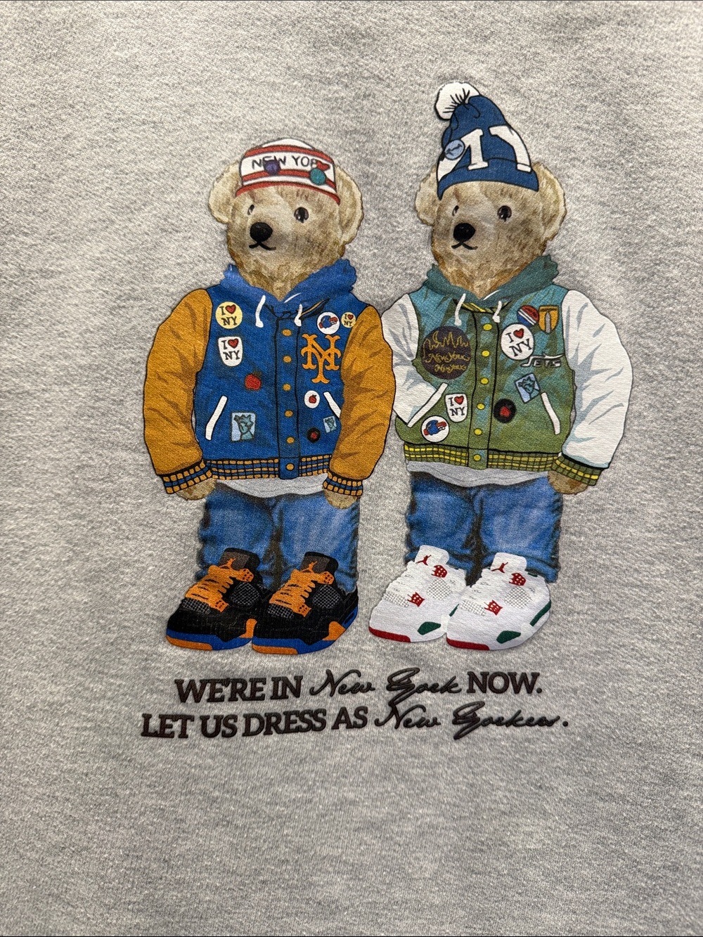 Polo by Ralph Lauren Gray Crewneck Sweatshirt with Polo Bear Duo - Picture 3 of 4